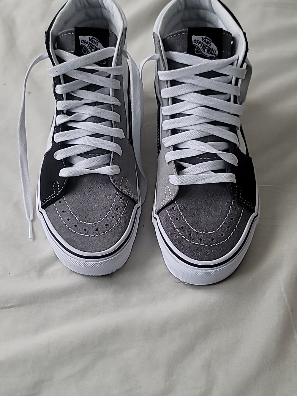 VANS SK8-HI MIX & MATCH Black White Suede Canvas  US MEN 5.5 US WOMEN 7